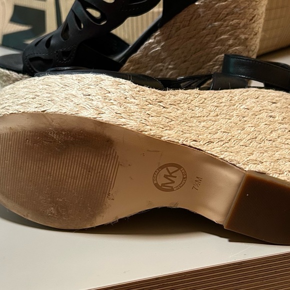 MICHAEL Michael Kors Black and Tan Wedge Sandals - Picture 3 of 3